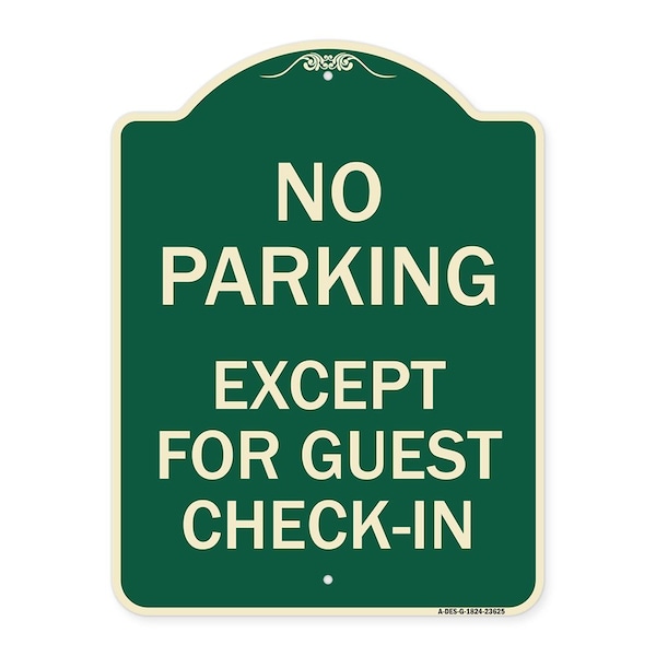 Signmission No Parking Except for Guest Check-In Heavy-Gauge Aluminum Sign, 18" L, 24" H, G-1824-23625 A-DES-G-1824-23625 - main